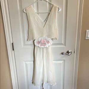 Antik Batik Popy Dress with Pink Embroidery